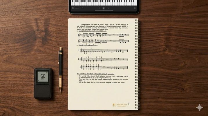 Bài tập Piano phối hợp khóa Sol và khóa Fa giúp luyện ghép hai tay hiệu quả