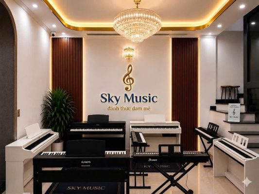 Showroom piano điện cao cấp Sky Music tại Bồ Đề Long Biên Hà Nội