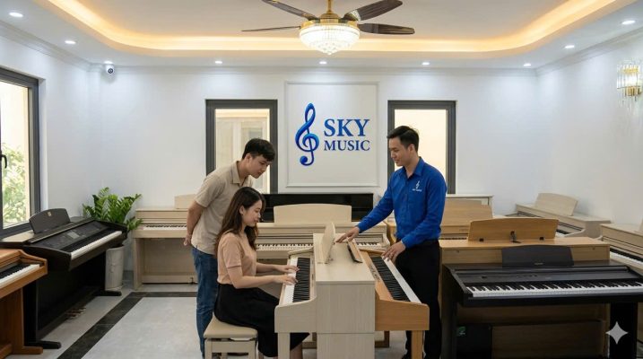 Học piano cho trẻ em tại Long Biên với giáo viên hướng dẫn trực tiếp tại Sky Music