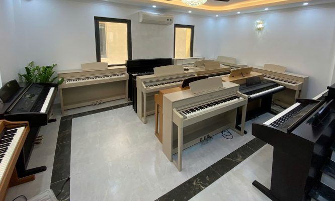 Các mẫu piano cho bé mới học tại Sky Music gồm piano cơ và piano điện