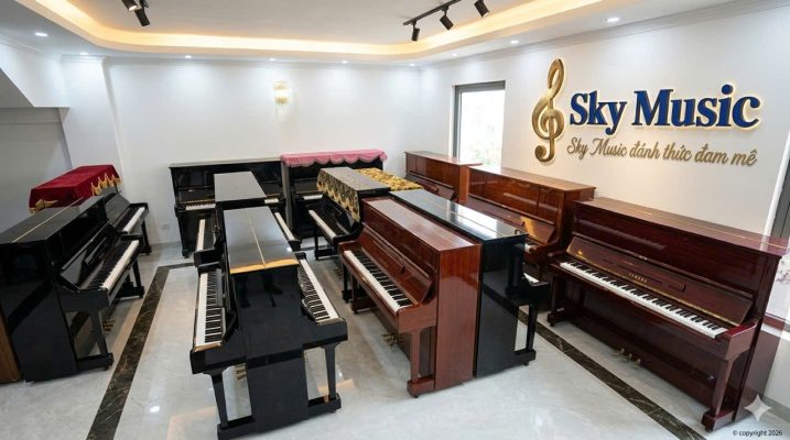Không gian mua và trải nghiệm piano tại Sky Music Long Biên Hà Nội