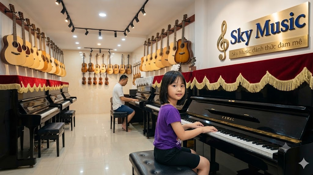 Review mua Piano tại Sky music Long biên