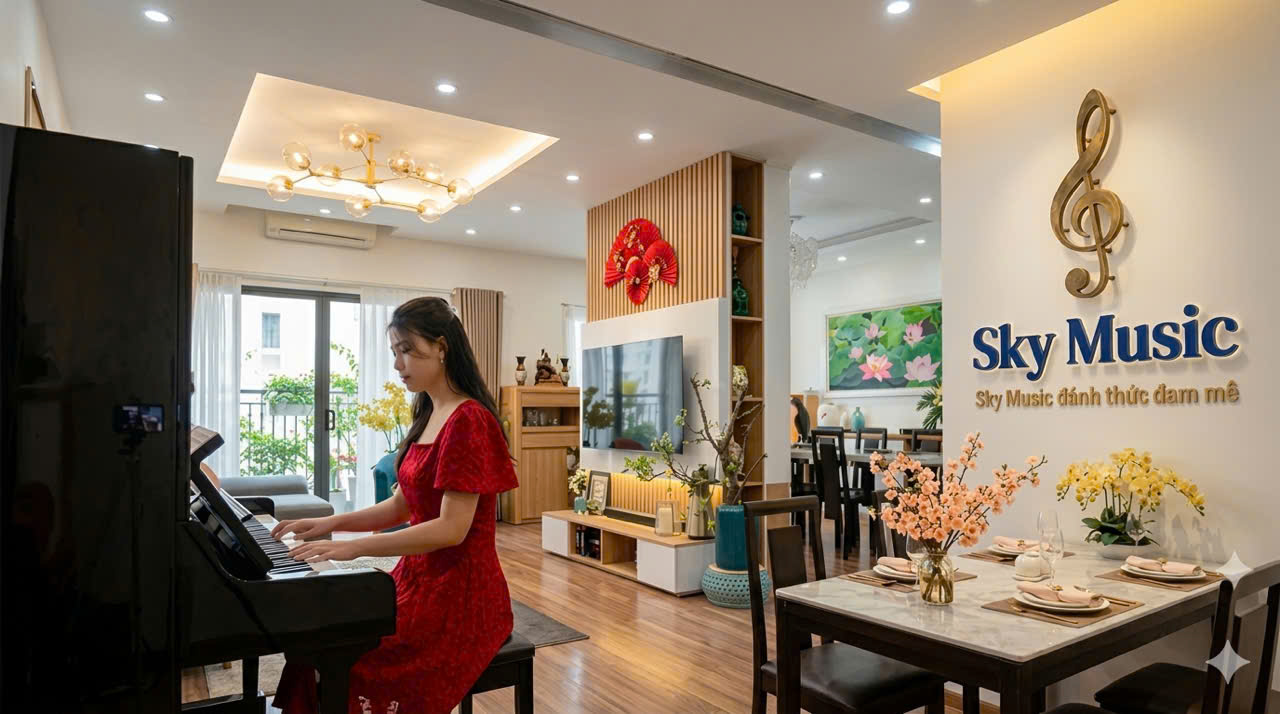 Giá học Piano tại Sky music Long biên