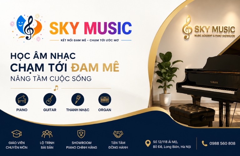 Banner Sky Music - Học âm nhạc chạm tới đam mê