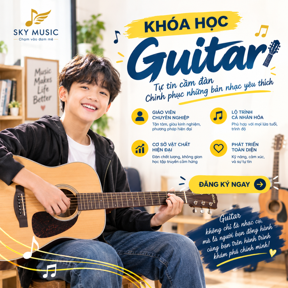Khóa học Guitar tại Sky Music